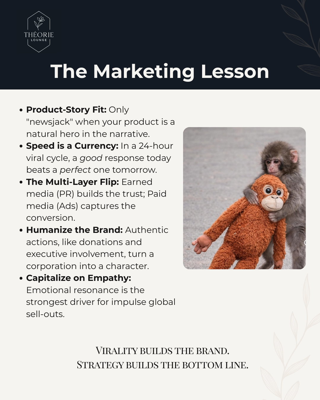 Lesson slide in Punch the Monkey and Ikea: the lesson is move fast and be relevant.